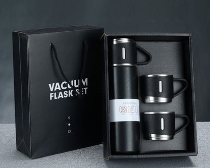 Water Bottle Vacuum Flask Set 3 Cup 500 Ml Double-layer Stainless Steel Vacuum Flask Set